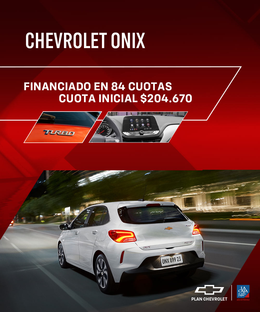 Accedé a tu Chevrolet Onix financiado en 84 cuotas