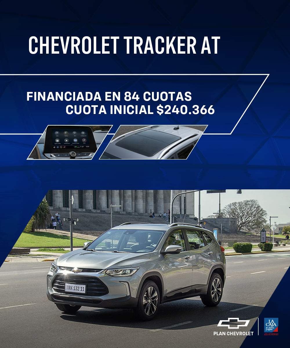 Accedé a tu Chevrolet Tracker AT financiada en hasta 84 cuotas